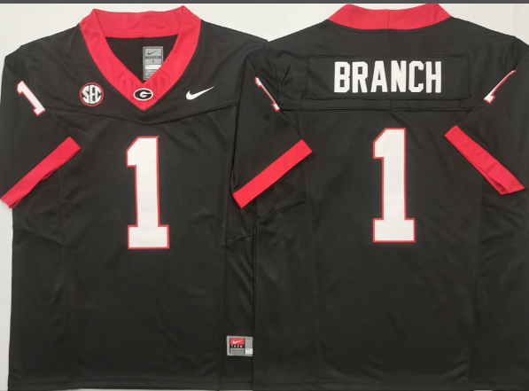 Georgia Bulldogs Black #1 BRANCH stitched jersey Georgia Bulldogs Black #1 BRANCH stitched jersey