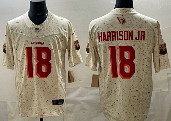 Men's Arizona Cardinals Marvin Harrison Jr. Nike Natural 2025 Rivalries Collection Game Jersey Men's Arizona Cardinals Marvin Harrison Jr. Nike Natural 2025 Rivalries Collection Game Jersey