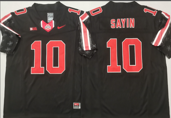 Ohio State Buckeyes Black #10 SAYIN men's jersey Ohio State Buckeyes Black #10 SAYIN men's jersey