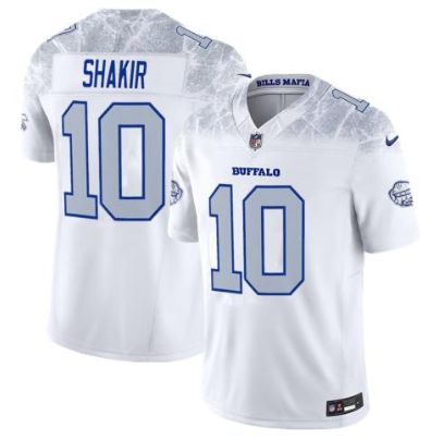 Men's Buffalo Bills #10 Khalil Shakir White 2025 F.U.S.E. “Rivalries” Vapor Limited Football Stitched Jersey Men's Buffalo Bills #10 Khalil Shakir White 2025 F.U.S.E. “Rivalries” Vapor Limited Football Stitched Jersey