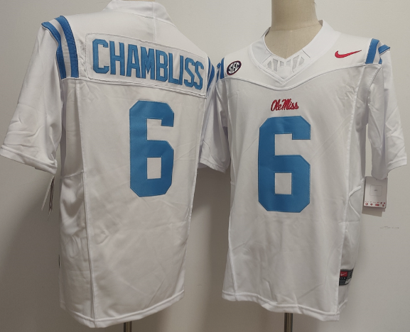 men's Ole Miss Rebels #6 Trinidad Chambliss stitched jersey men's Ole Miss Rebels #6 Trinidad Chambliss stitched jersey