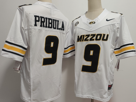 men's Missouri Tigers #9 Beau Pribula stitched jersey men's Missouri Tigers #9 Beau Pribula stitched jersey