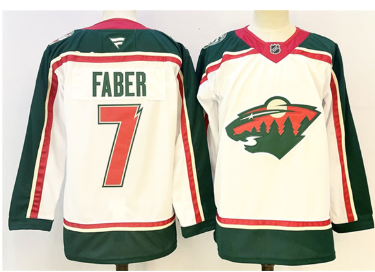 Men's Minnesota Wild #7 Brock Faber White 2025 25th Anniversary Stitched Hockey Jersey Men's Minnesota Wild #7 Brock Faber White 2025 25th Anniversary Stitched Hockey Jersey