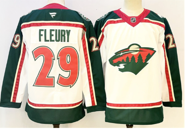 Men's Minnesota Wild #29 Marc-Andre Fleury White 2025 25th Anniversary Stitched Hockey Jersey Men's Minnesota Wild #29 Marc-Andre Fleury White 2025 25th Anniversary Stitched Hockey Jersey