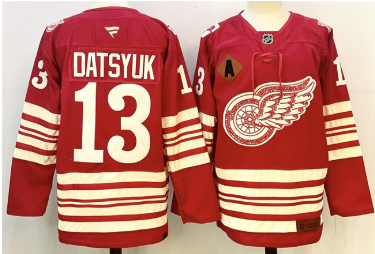 Men's Detroit Red Wings #13 Pavel Datsyuk Red 2025-26 With A Patch Centennial Premium Stitched Hockey Jersey Men's Detroit Red Wings #13 Pavel Datsyuk Red 2025-26 With A Patch Centennial Premium Stitched Hockey Jersey