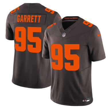 Men's Cleveland Browns #95 Myles Garrett Brown 2025 F.U.S.E. Alpha Dawg Limited Football Stitched Jersey Men's Cleveland Browns #95 Myles Garrett Brown 2025 F.U.S.E. Alpha Dawg Limited Football Stitched Jersey