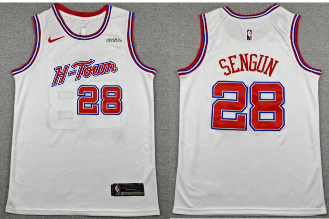 Men's Houston Rockets #28 Alperen Sengun White Stitched Jersey Men's Houston Rockets #28 Alperen Sengun White Stitched Jersey