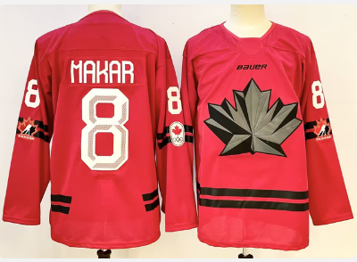 Men's Canada Hockey #8 Cale Makar Red Stitched Jersey Men's Canada Hockey #8 Cale Makar Red Stitched Jersey