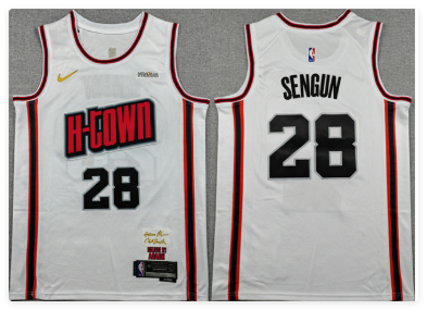 Men's Houston Rockets #28 Alperen Sengun White 2024-25 City Edition Stitched Jersey Men's Houston Rockets #28 Alperen Sengun White 2024-25 City Edition Stitched Jersey