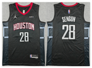 Men's Houston Rockets #28 Alperen Sengun Black Statement Edition Stitched Jersey Men's Houston Rockets #28 Alperen Sengun Black Statement Edition Stitched Jersey