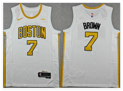 Men's Boston Celtics #7 Jaylen Brown White 2025-26 City Edition Stitched Basketball Jersey Men's Boston Celtics #7 Jaylen Brown White 2025-26 City Edition Stitched Basketball Jersey