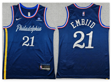 Men's Philadelphia 76ers #21 Joel Embiid Navy 2025-26 City Edition Stitched Jersey Men's Philadelphia 76ers #21 Joel Embiid Navy 2025-26 City Edition Stitched Jersey