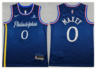 Men's Philadelphia 76ers #0 Tyrese Maxey Navy 2025-26 City Edition Stitched Jersey Men's Philadelphia 76ers #0 Tyrese Maxey Navy 2025-26 City Edition Stitched Jersey