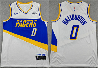 Men's Indiana Pacers #0 Tyrese Haliburton White 2025-26 City Edition Stitched Basketball Jersey Men's Indiana Pacers #0 Tyrese Haliburton White 2025-26 City Edition Stitched Basketball Jersey