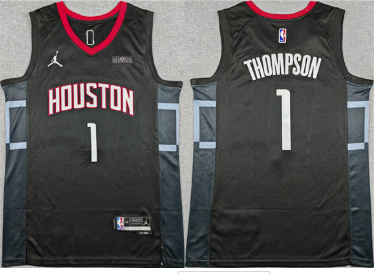 Men's Houston Rockets #1 Amen Thompson Black Statement Edition Stitched Jersey Men's Houston Rockets #1 Amen Thompson Black Statement Edition Stitched Jersey
