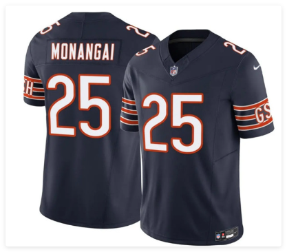 Men's Chicago Bears #25 Kyle Monangai Stitched Football Stitched Jersey Men's Chicago Bears #25 Kyle Monangai Stitched Football Stitched Jersey