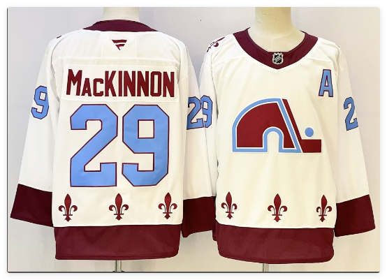 Men's Colorado Avalanche #29 Nathan MacKinnon white Stitched Jersey
