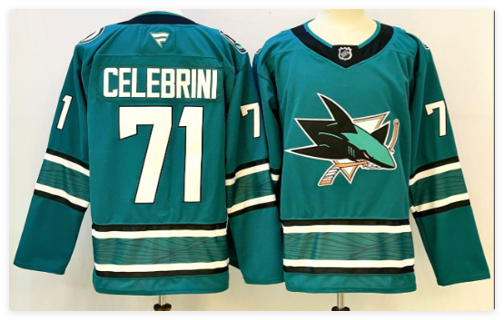 Men's San Jose Sharks #71 Macklin Celebrini Teal Adidas NHL Stitched Jersey