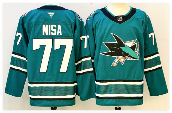 Men's San Jose Sharks #77 Michael Misa Teal Authentic Jersey