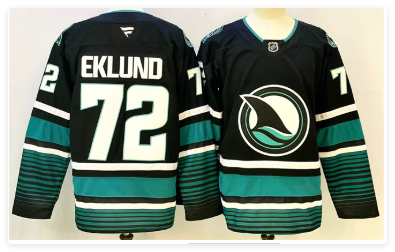 Men's San Jose Sharks #72 William Eklund Black 2024-25 Alternate Stitched Hockey Jersey