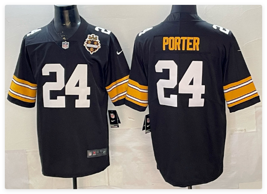 Men's Pittsburgh Steelers #24 Joey Porter Jr. Black Vapor Untouchable Limited Stitched Jersey