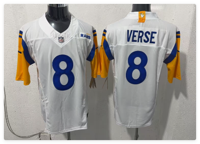 Men's Los Angeles Rams #8 Jared Verse white Limited Football Stitched Jersey Men's Los Angeles Rams #8 Jared Verse white Limited Football Stitched Jersey