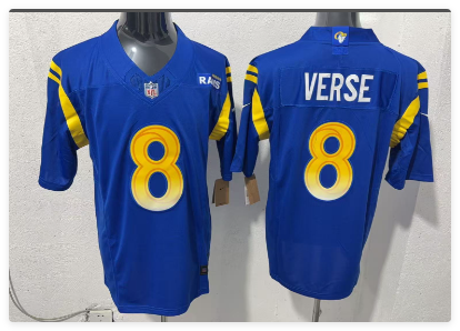 Men's Los Angeles Rams #8 Jared Verse Blue  Limited Football Stitched Jersey