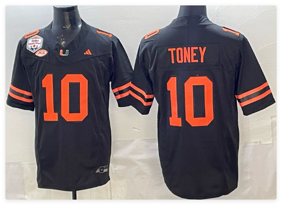 Toney #10 Hurricanes 2026 Cotton Bowl MEN Stitched Jersey