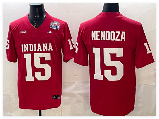 Men's Fernando Mendoza 15 Indiana   Red Jersey