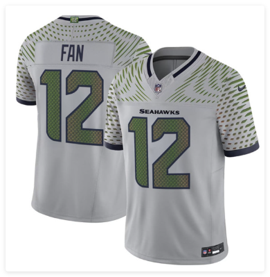 Men's Seattle Seahawks #12 Fan Gray 2025 F.U.S.E. “Rivalries” Vapor Untouchable Limited Football Stitched Jersey