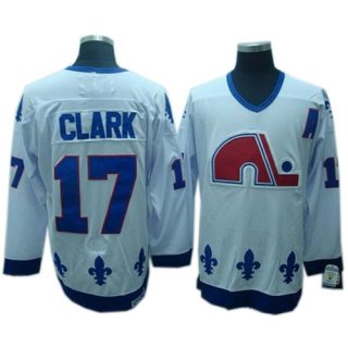 Quebec Nordiques 17 CLARK White men nhl ice hockey  jerseys