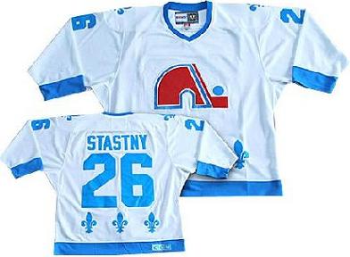 Quebec Nordiques 26 STASTNY White men nhl ice hockey  jerseys