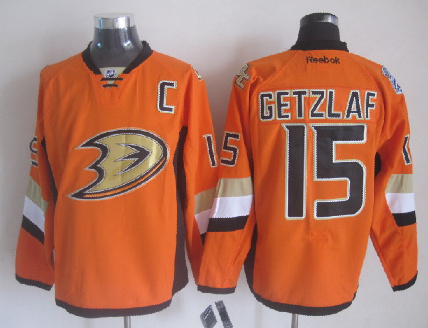 Reebok Anaheim Ducks GETZLAF 15 orange men ice hockey nhl jerseys