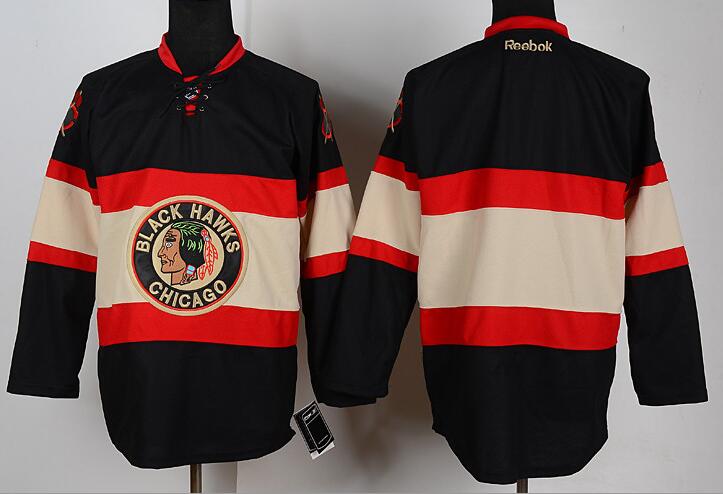 Reebok Chicago Blackhawks blank beige black nhl jerseys