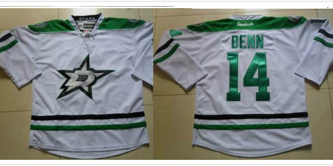 Reebok Dallas Stars #14 Jamie Benn white NHL Jerseys