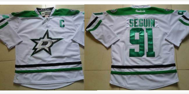 Reebok Dallas Stars #91 SEGUIN  white NHL Jerseys C patch