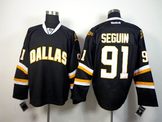 Reebok Dallas Stars #91 Tyler Seguin Black NHL Jerseys