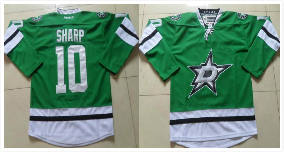 Reebok Dallas Stars 10 Patrick Sharp Green men nhl ice hockey jerseys