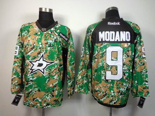 Reebok Dallas Stars 9# Modano Green camo nhl jersey