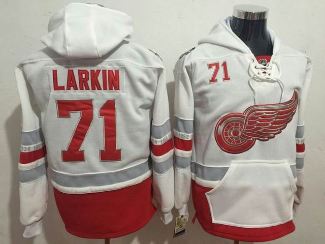Reebok Detroit Red Wings 71 Dylan Larkin white men ice hockey nhl jersey Hooded Sweatshirt