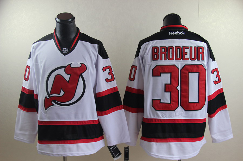 Reebok Devils 30 Martin Brodeur Road White nhl ice hockey  jerseys