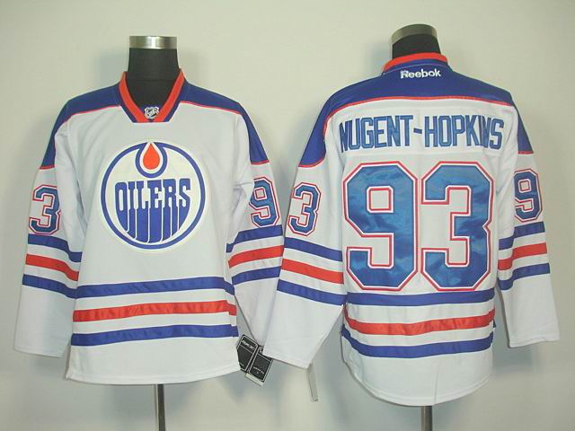 Reebok Edmonton Oilers NUGENT-HOPKINS 93 white men nhl ice hockey  jerseys