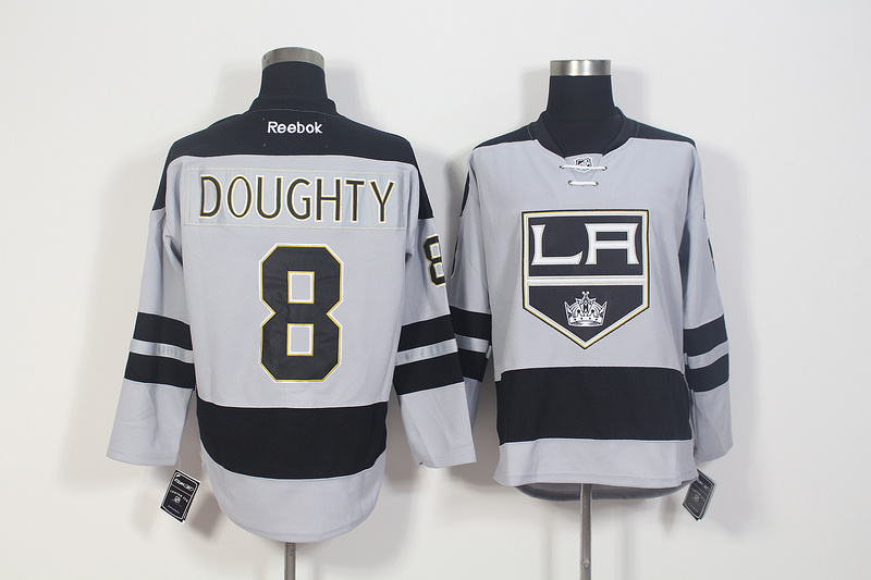 Reebok Los Angeles Kings #8 Drew Doughty gray men nhl ice hockey  jerseys
