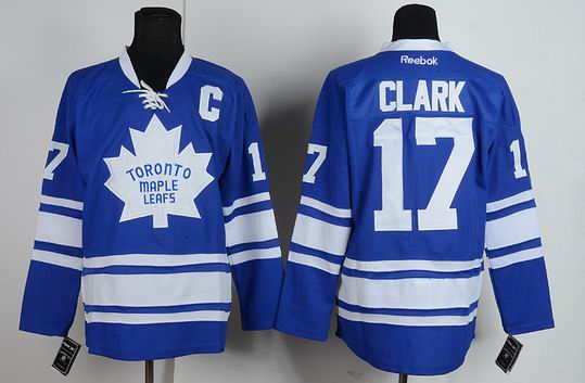 Reebok Maple Leafs 17# Wendel Clark blue nhl jerseys