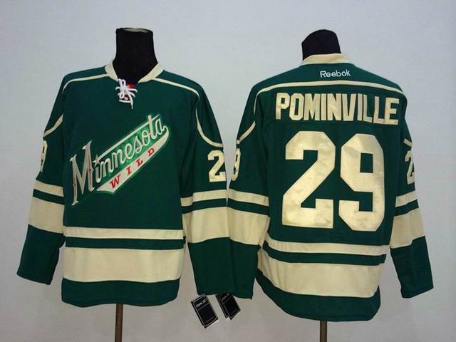 Reebok Minnesota Wild 29 Jason Pominville green nhl ice hockey  jerseys
