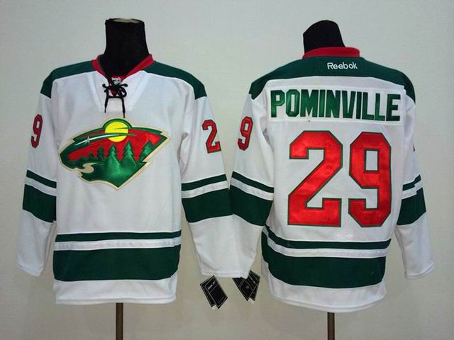 Reebok Minnesota Wild 29 Jason Pominville white nhl ice hockey  jerseys