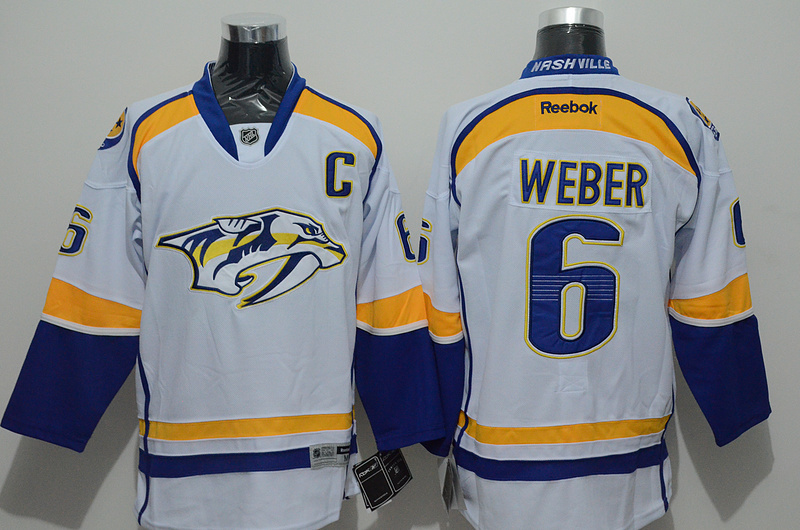 Reebok Nashville Predators 6 Shea Weber white nhl ice hockey  jerseys