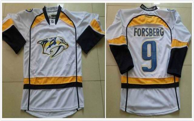 Reebok Nashville Predators 9 Filip Forsberg white nhl ice hockey  jerseys