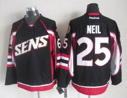 Reebok Ottawa Senators 25 Chris  Neil  Black men  nhl  ice hockey  jersey