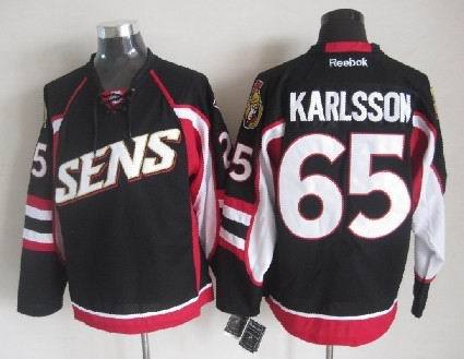 Reebok Ottawa Senators 65 Erik Karlsson Black men nhl ice hockey  jerseys